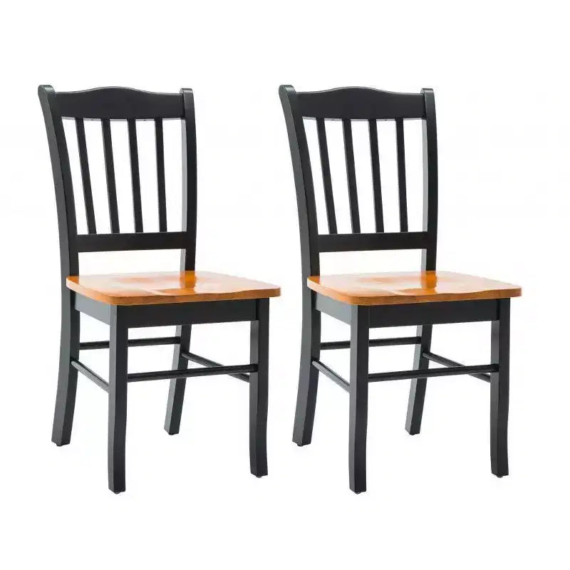 Boraam 6pc Shaker Dining Set Wood/Black/Oak : Includes Bench, Mid-Century Modern Style, Seats 6