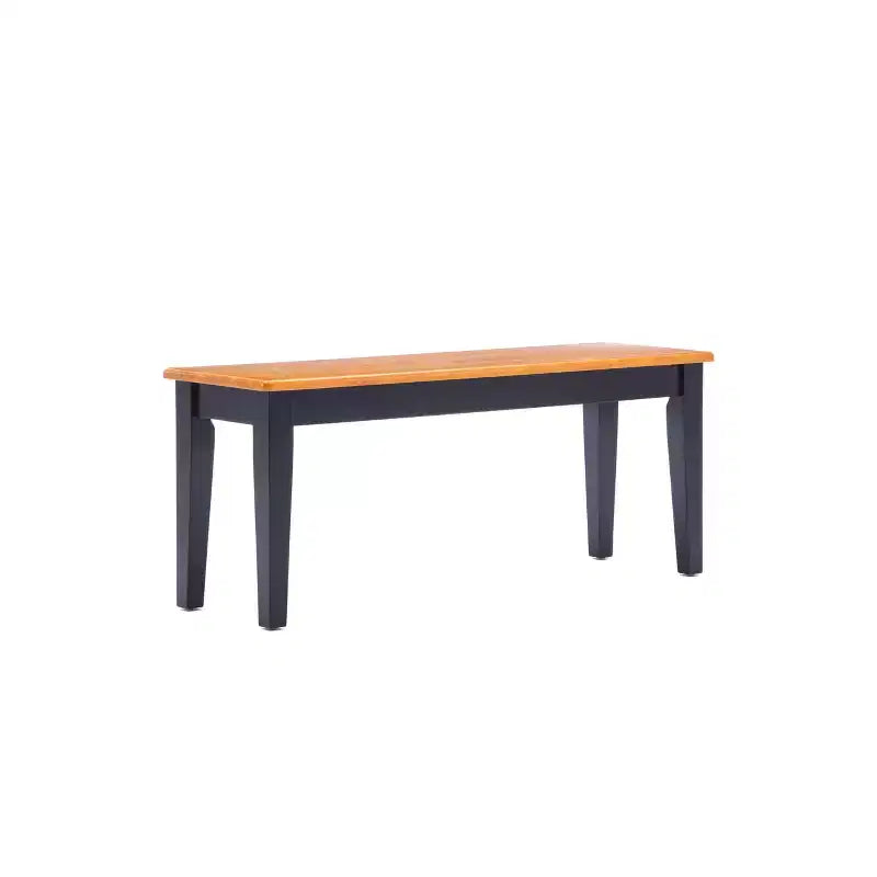 Boraam 6pc Shaker Dining Set Wood/Black/Oak : Includes Bench, Mid-Century Modern Style, Seats 6