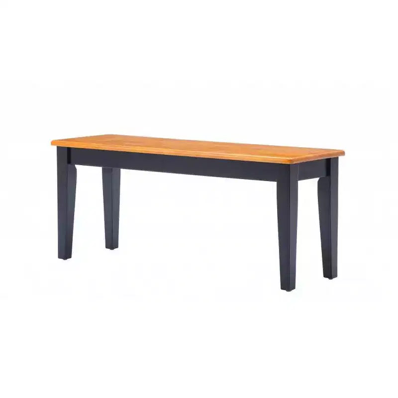 Boraam 6pc Shaker Dining Set Wood/Black/Oak : Includes Bench, Mid-Century Modern Style, Seats 6