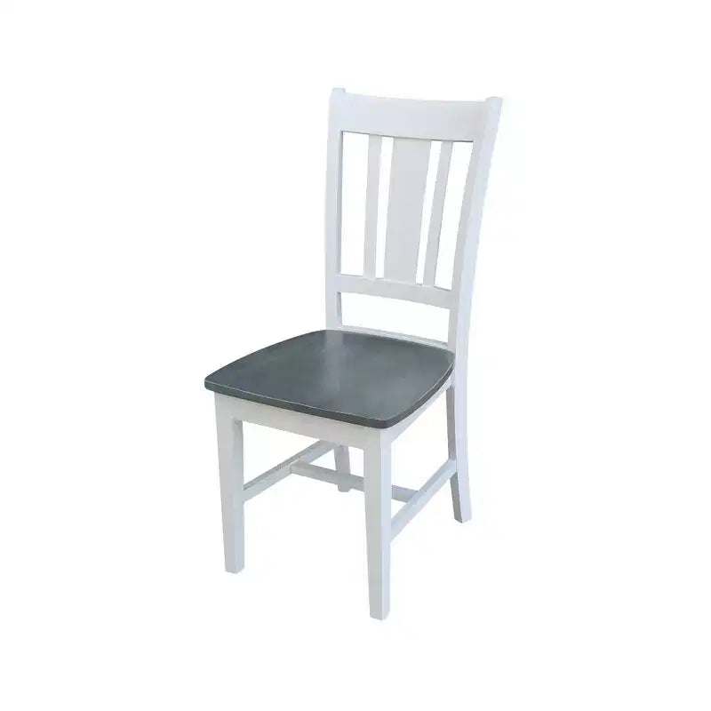International Concepts 36" Valerie Round Extendable Dining Table with 4 Chairs White/Heather Gray: Mid-Century Modern 5-Piece Set
