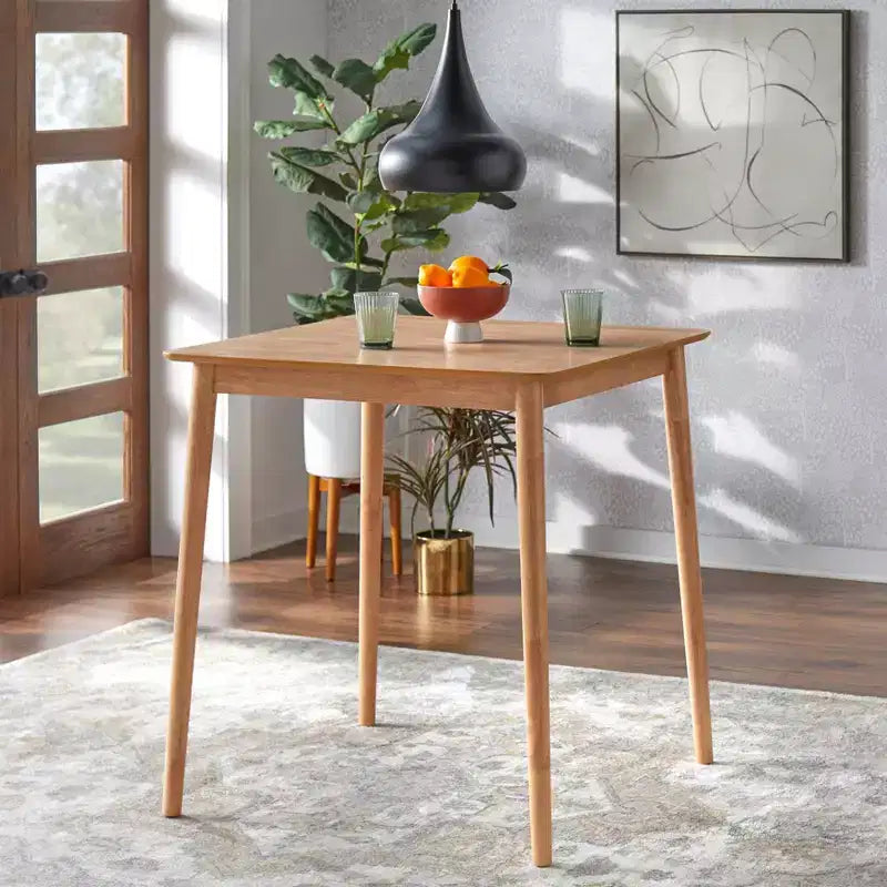 Buylateral 3pc Newington Cane Counter Height Dining Set Light Oak Finish/Beige