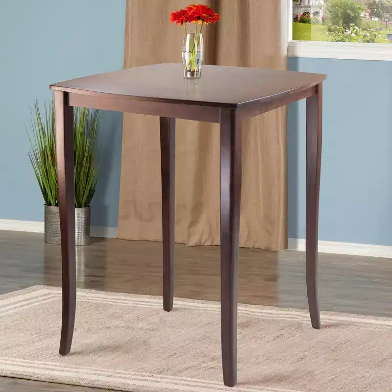 Inglewood High Table Curved Top Wood/Walnut - Winsome