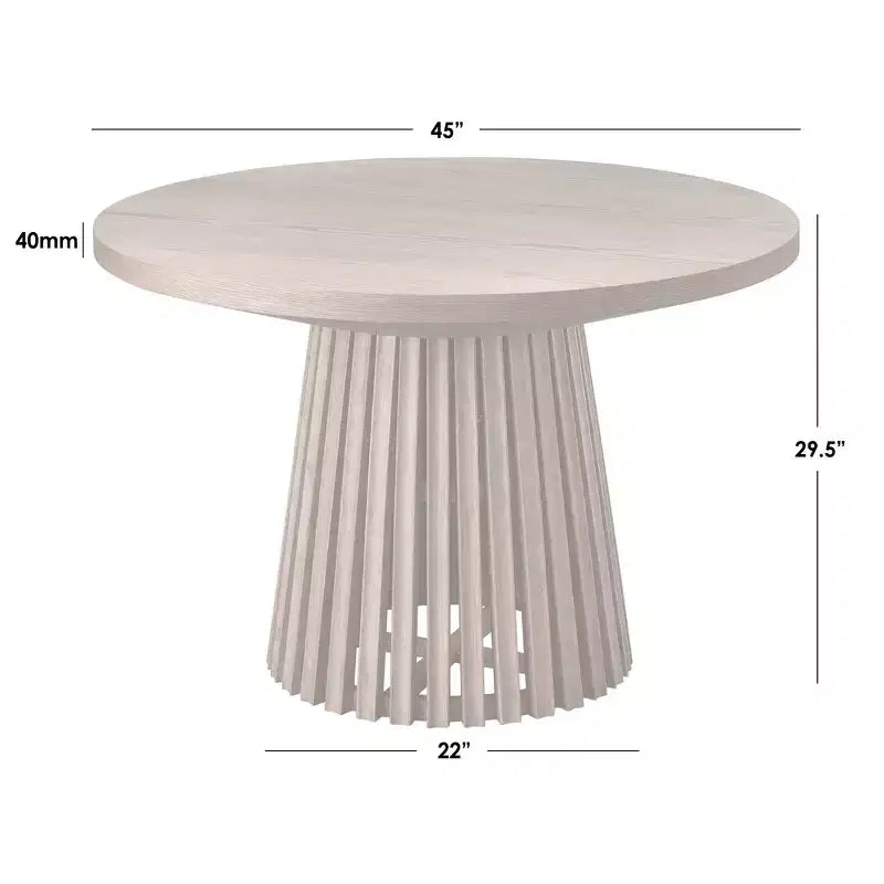 Buylateral Morena Modern 45" Round Dining Table Light Walnut