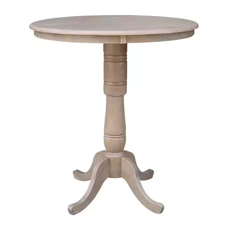 36" Alfred Round Pedestal Bar Height Table with 2 Stools Dining Sets Natural - International Concepts