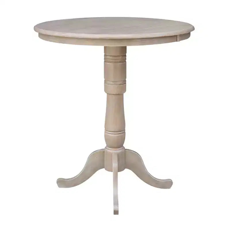 36" Alfred Round Pedestal Bar Height Table with 2 Stools Dining Sets Natural - International Concepts