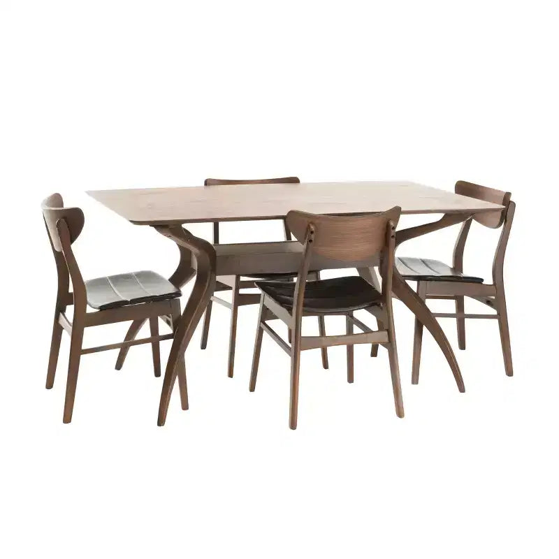 5pc Anise Dining Set Natural Walnut/Dark Brown - Christopher Knight Home
