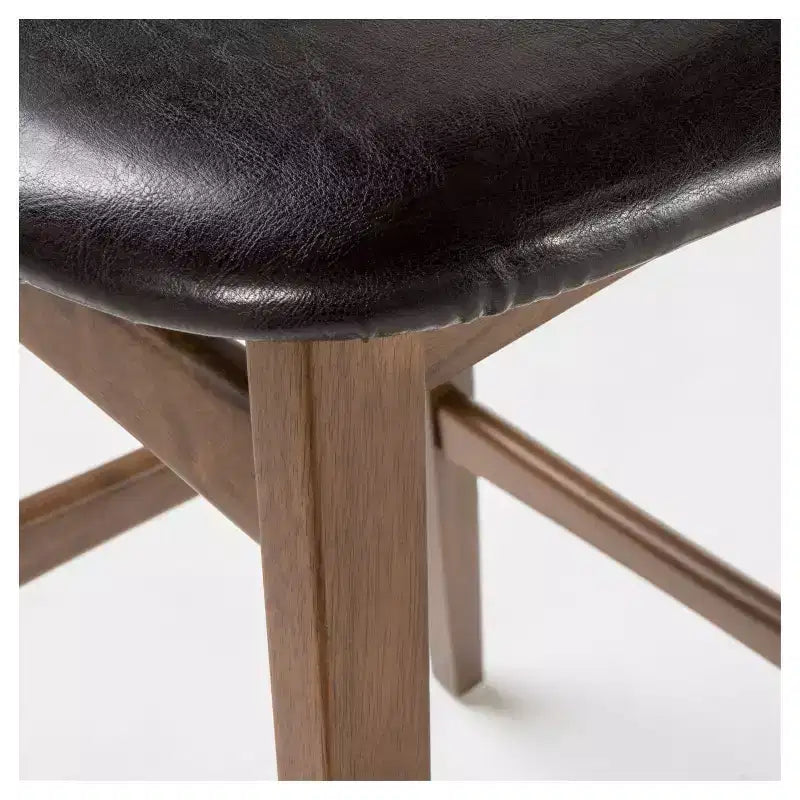 Christopher Knight Home 3pc Moria 42" Bar Height Dining Set Natural Walnut: Scandinavian Style, Faux Leather Stools