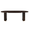Christopher Knight Home Damian 88" Modern Minimalist Oval 6 Seater Dining Table with Double Pedestal Base Espresso