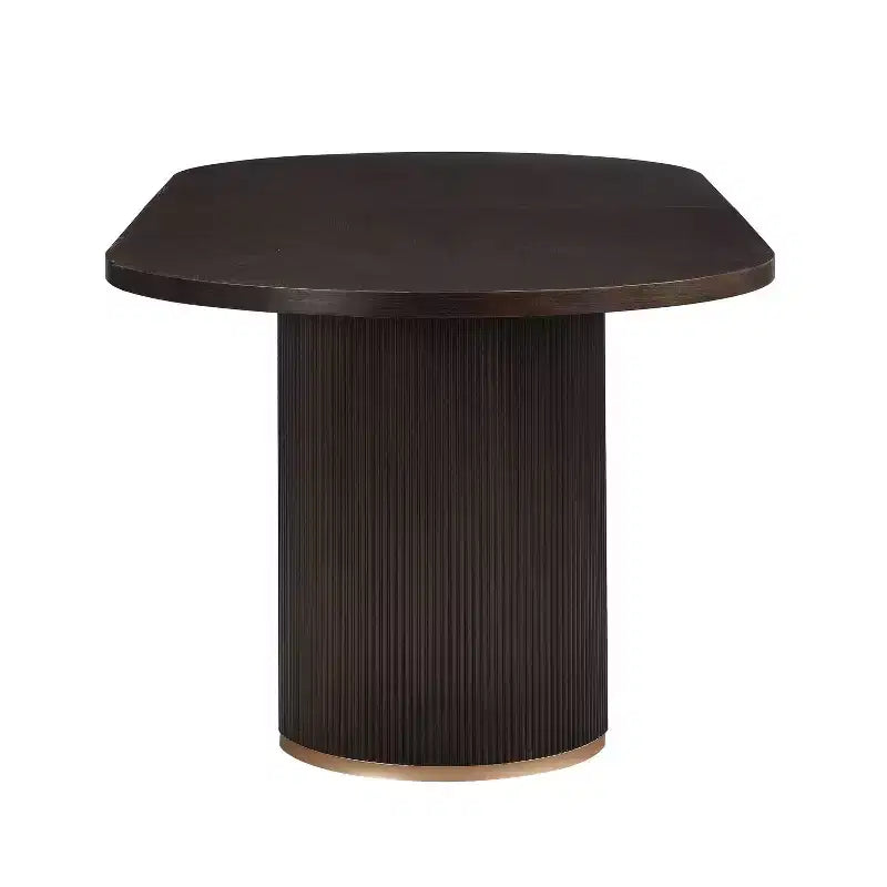Christopher Knight Home Damian 88" Modern Minimalist Oval 6 Seater Dining Table with Double Pedestal Base Espresso
