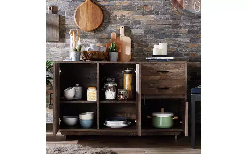 Iohomes Frakes Contemporary Buffet Table Natural Tone - HOMES: Inside + Out: Farmhouse Sideboard, Storage Console