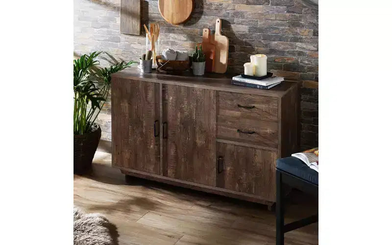 Iohomes Frakes Contemporary Buffet Table Natural Tone - HOMES: Inside + Out: Farmhouse Sideboard, Storage Console