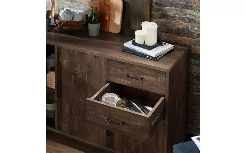 Iohomes Frakes Contemporary Buffet Table Natural Tone - HOMES: Inside + Out: Farmhouse Sideboard, Storage Console