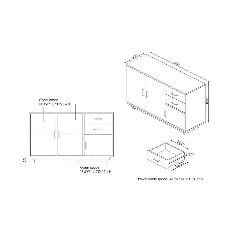 Iohomes Frakes Contemporary Buffet Table Natural Tone - HOMES: Inside + Out: Farmhouse Sideboard, Storage Console