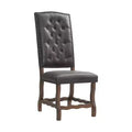 7pc Hayward Extendable Dining Table Set with 6 Tufted Tall Back ChairsWalnut - Picket House Furnishings: Elegant Double Pedestal Base
