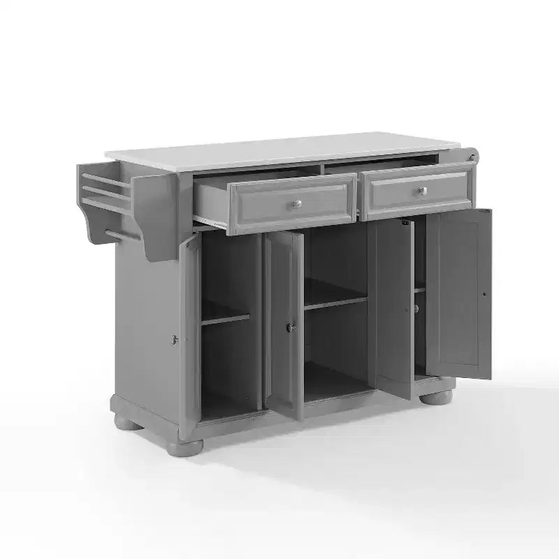 Alexandria Granite Top Kitchen Island/Cart Gray - Crosley