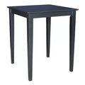 International Concepts Solid Wood Top Counter Height Table with Shaker Legs Black - International Concepts: Square, 36" High
