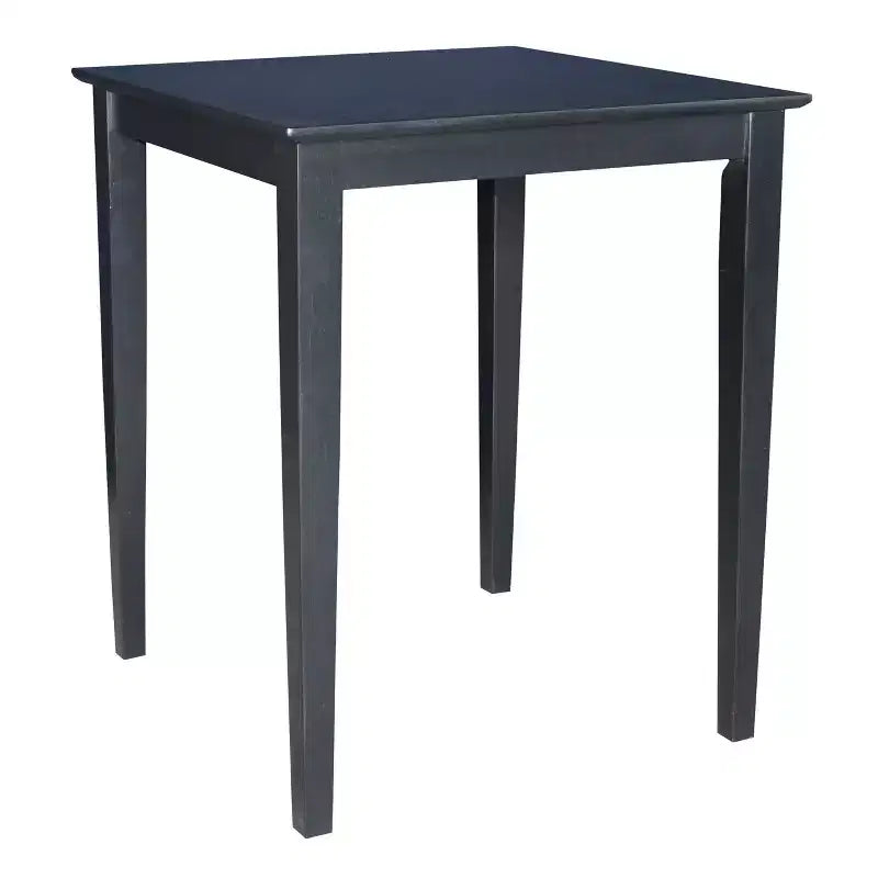 International Concepts Solid Wood Top Counter Height Table with Shaker Legs Black - International Concepts: Square, 36" High