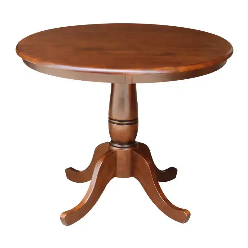 36" Round Top Pedestal Dining Table Brown - International Concepts