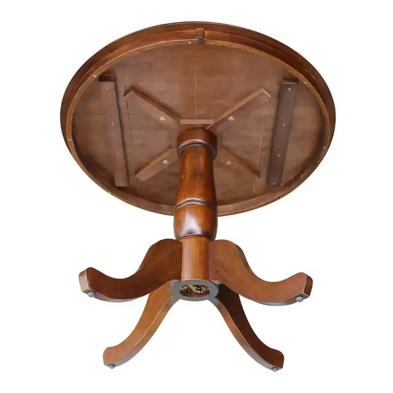 Table de salle à manger à piédestal, plateau rond 36", marron - International Concepts