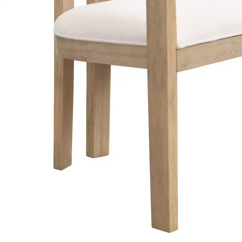 Christopher Knight Home Bentley Farmhouse 7pc Dining Set with Rubberwood Upholstered Chairs Natural Ash/Beige