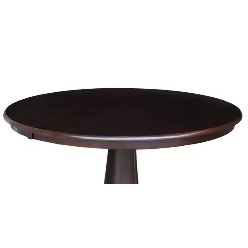 36" Round Top Pedestal Dining Table Dark Brown - International Concepts