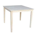 36" Square Solid Wood Dining Table with Shaker Legs Unfinished - International Concepts