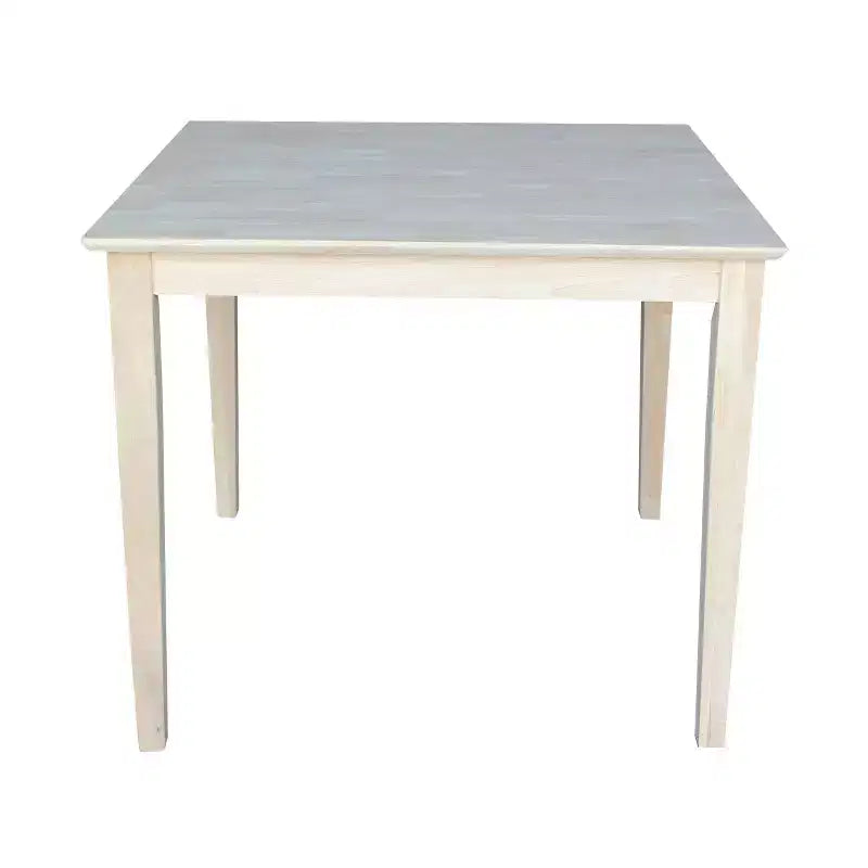 36" Square Solid Wood Dining Table with Shaker Legs Unfinished - International Concepts
