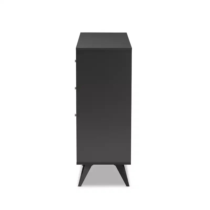 Savino and Oak Finished Wood Wine Cabinet Gray/Brown - BaxtonStudio