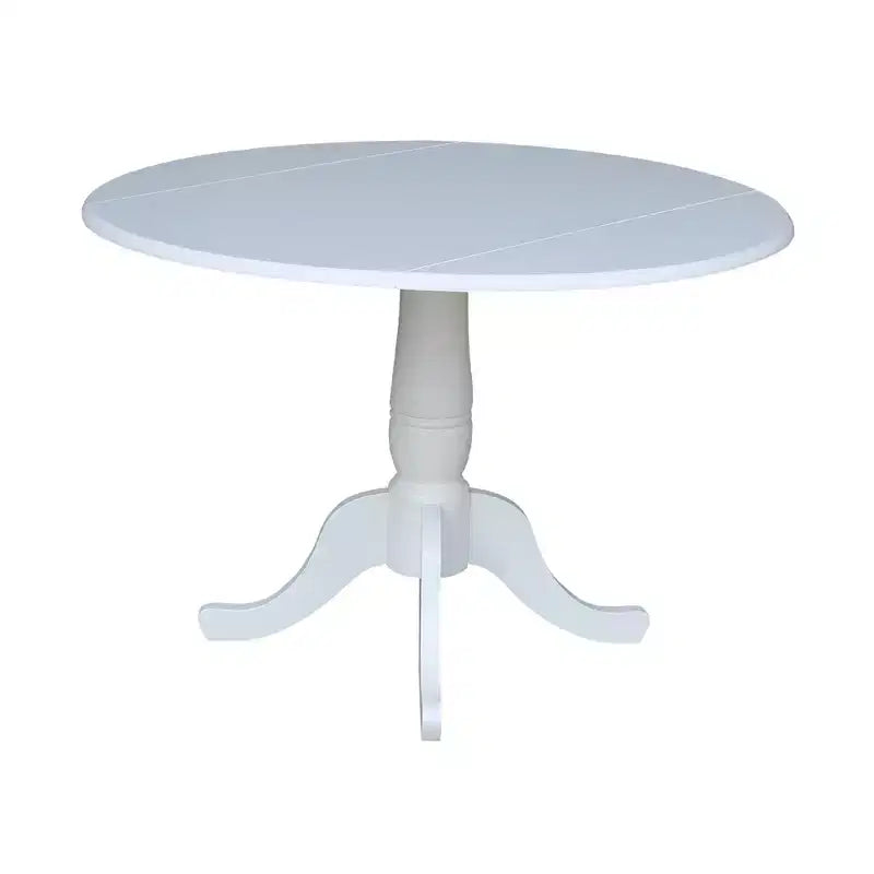 Table de salle à manger double plateau rond Patsy de 42 po blanc - International Concepts : Abattant, 4 places