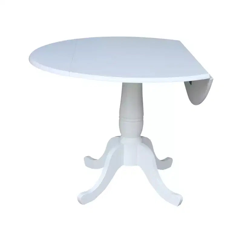 Table de salle à manger double plateau rond Patsy de 42 po blanc - International Concepts : Abattant, 4 places