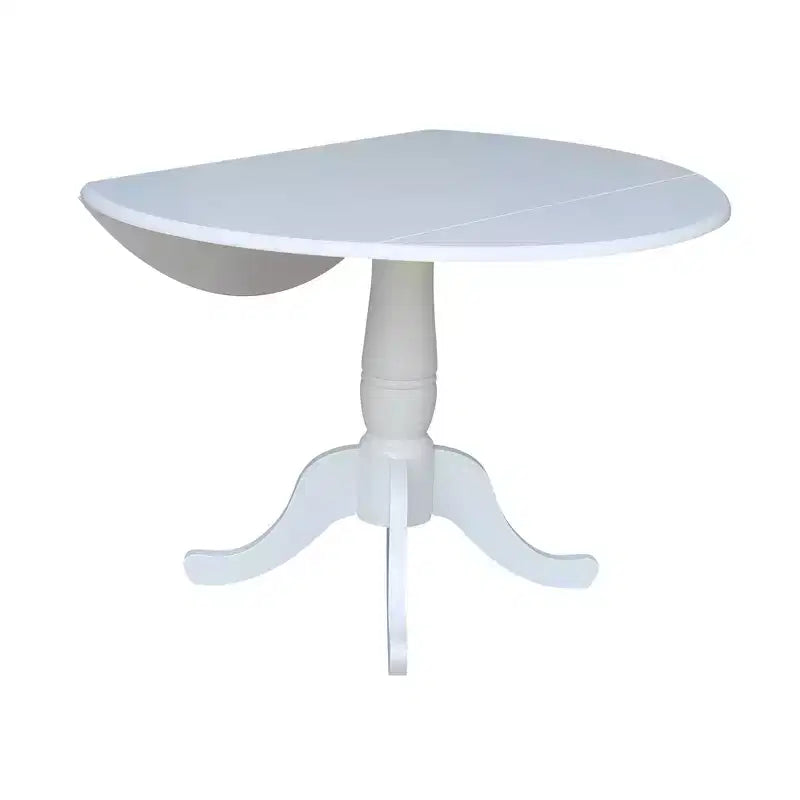 Table de salle à manger double plateau rond Patsy de 42 po blanc - International Concepts : Abattant, 4 places