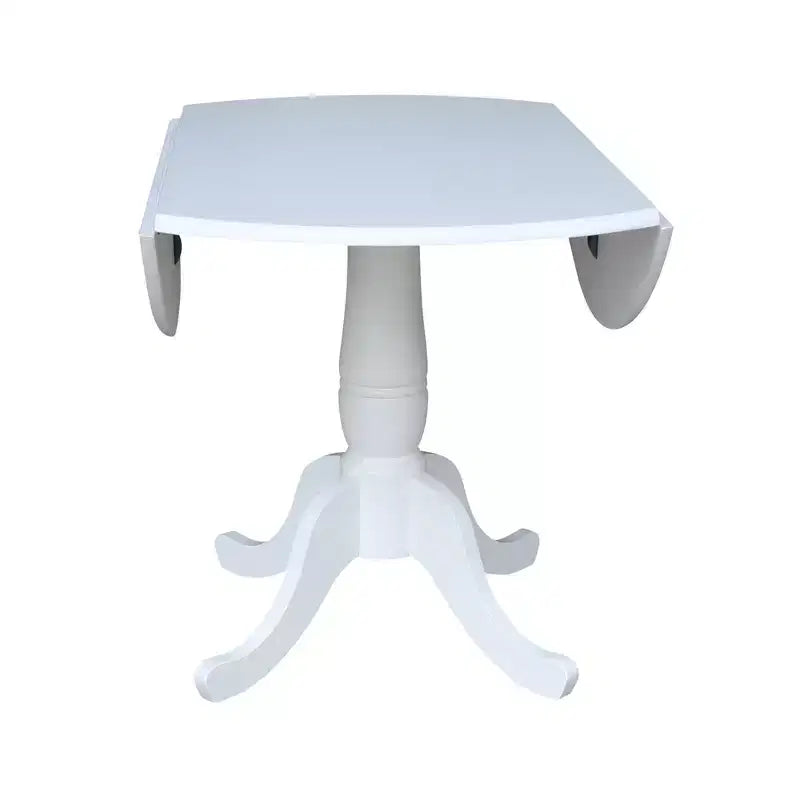 Table de salle à manger double plateau rond Patsy de 42 po blanc - International Concepts : Abattant, 4 places