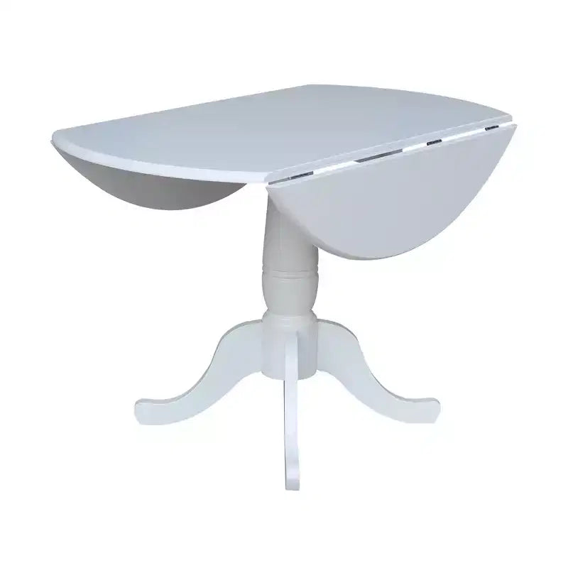 Table de salle à manger double plateau rond Patsy de 42 po blanc - International Concepts : Abattant, 4 places