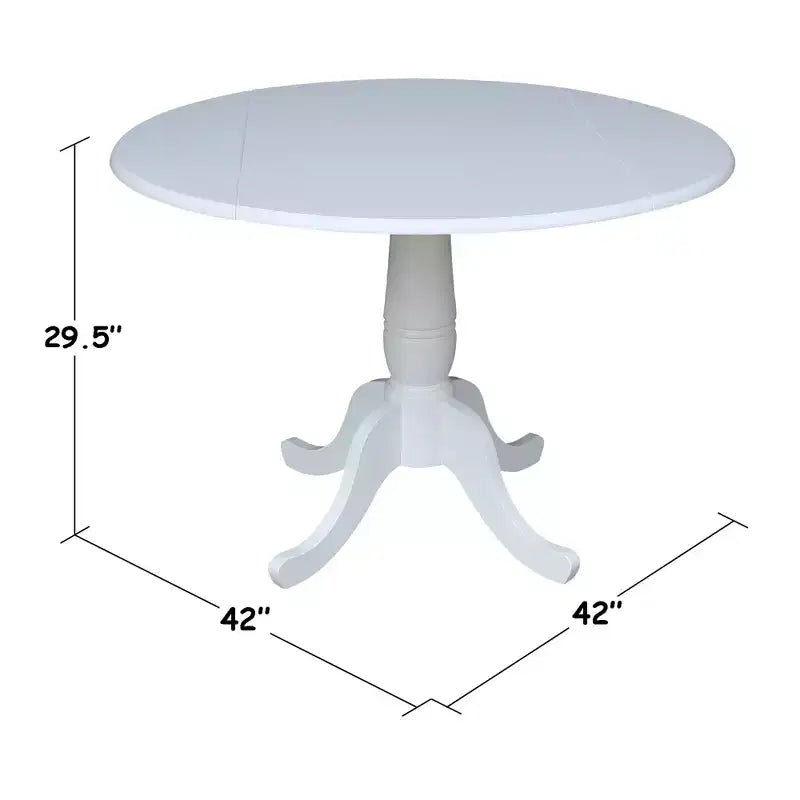Table de salle à manger double plateau rond Patsy de 42 po blanc - International Concepts : Abattant, 4 places