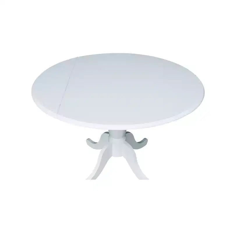 Table de salle à manger double plateau rond Patsy de 42 po blanc - International Concepts : Abattant, 4 places