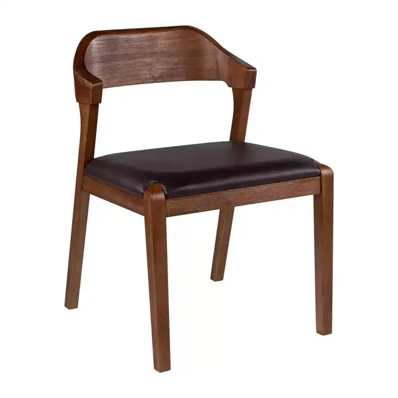 Boraam 6pc Rasmus Extendable Dining Table Set Chestnut Wire-Brush: Modern Style, Faux Leather Bench & Chairs