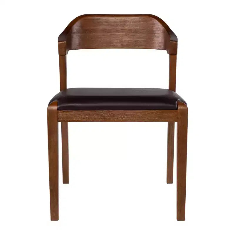 Boraam 6pc Rasmus Extendable Dining Table Set Chestnut Wire-Brush: Modern Style, Faux Leather Bench & Chairs