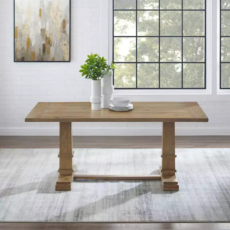 Joanna Rectangle Dining Table Rustic Brown - Crosley