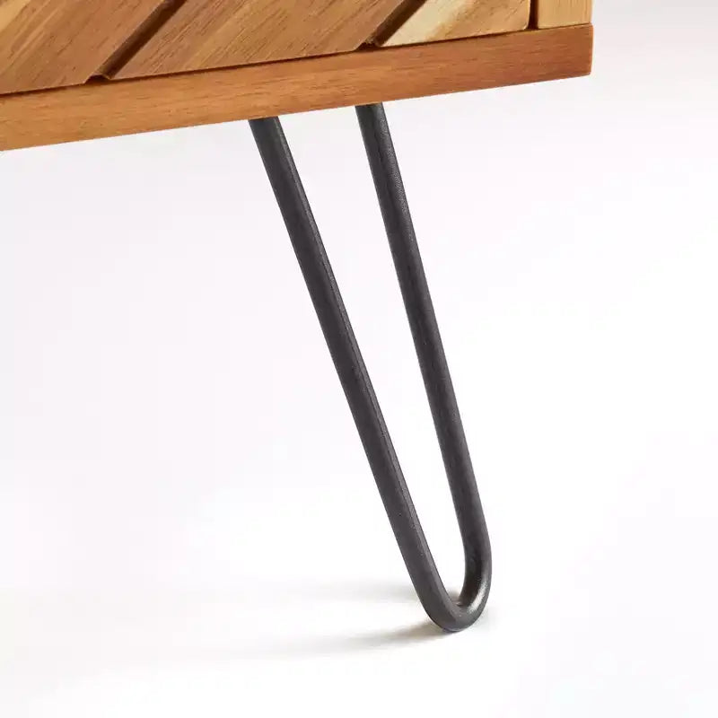 Lifestorey 2 Doors 3 Drawers Alexandria Mid Century Modern Chevron Buffet Oak: Mid-century Server, Hairpin Legs, Storage