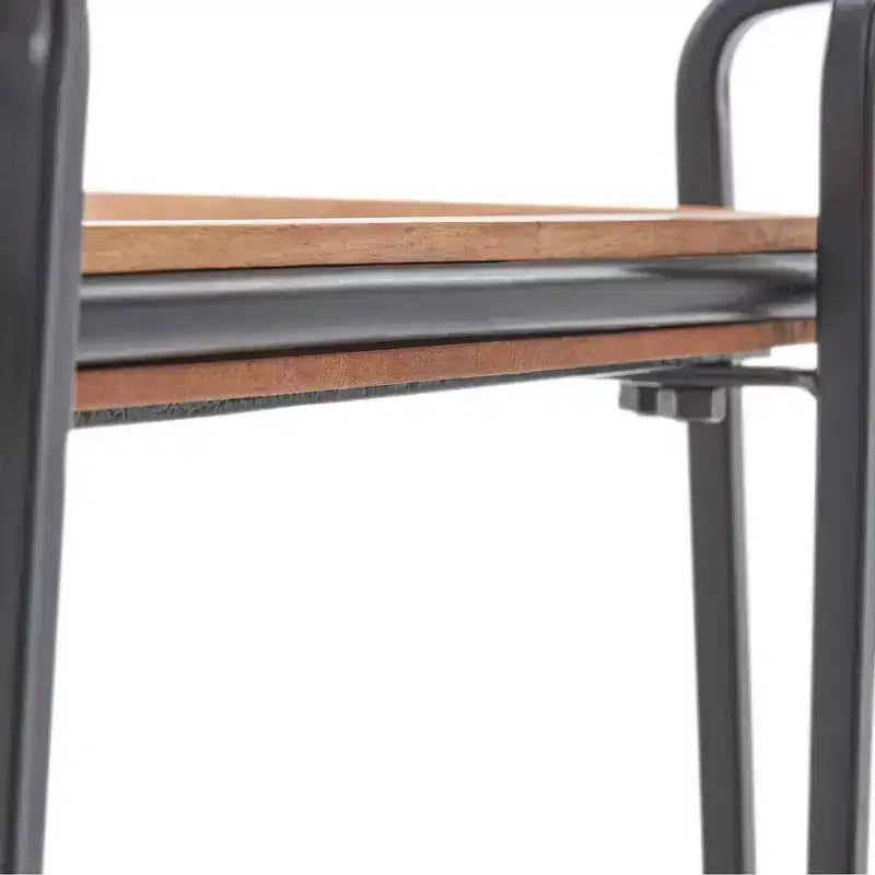 ClickDecor Cooper Bar Cart Black: Rubberwood Surface, Metal Frame, 2-Tier Beverage Serving Cart with Wheels