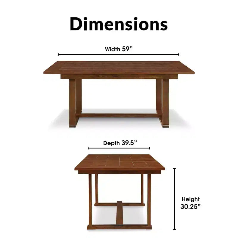 Wesley Extendable Dining Table Brown - ClickDecor