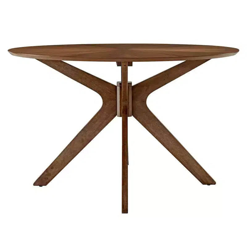 47" Crossroads Round Wood Dining Table Walnut - Modway