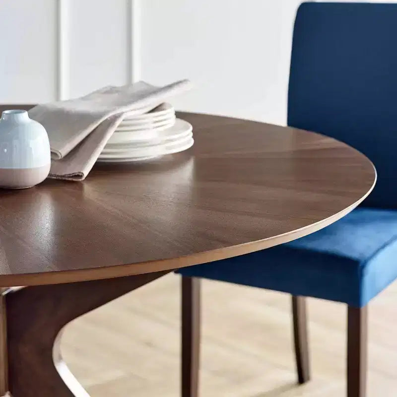 47" Crossroads Round Wood Dining Table Walnut - Modway