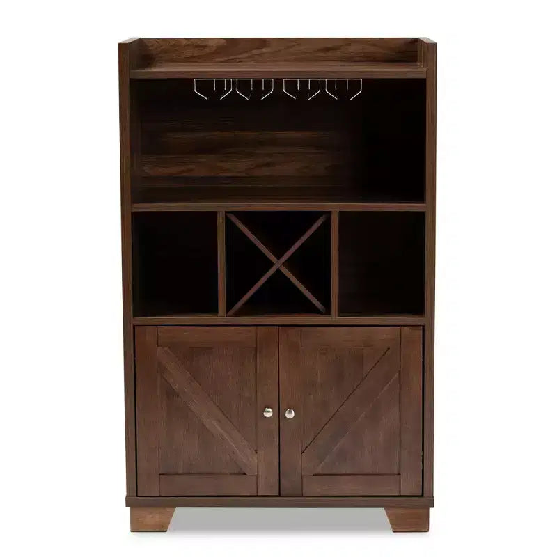 Meuble de rangement pour vin en bois fini noyer Carrie Walnut - Baxton Studio