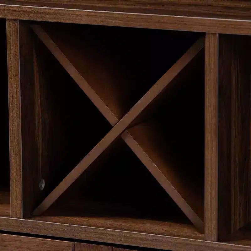 Meuble de rangement pour vin en bois fini noyer Carrie Walnut - Baxton Studio