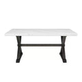 Landon Marble Dining Table White - Picket House Furnishings: Espresso Base, Transitional Style, Seats 4