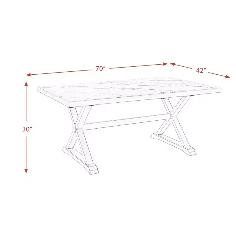 Landon Marble Dining Table White - Picket House Furnishings: Espresso Base, Transitional Style, Seats 4