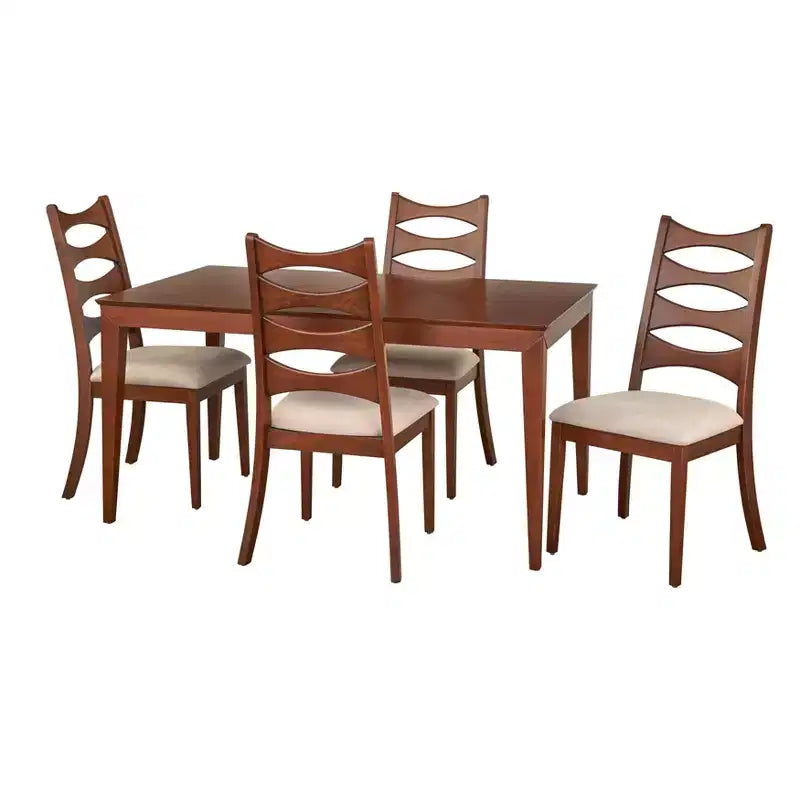 Lifestorey 5pc Lydon Dining Set Walnut