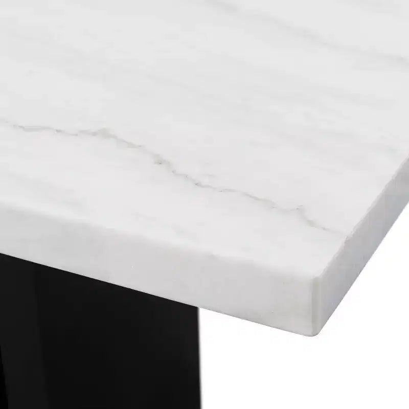 Willow Marble Counter Height Dining White - Picket House Furnishings: Chic Black Base, 6 Seats