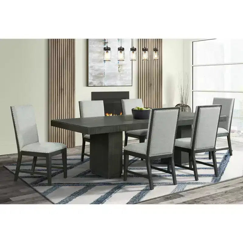 Holden Rectangular Standard Height Dining Table Top Black - Picket House Furnishings: With 20" Extension Leaf, Seats 4
